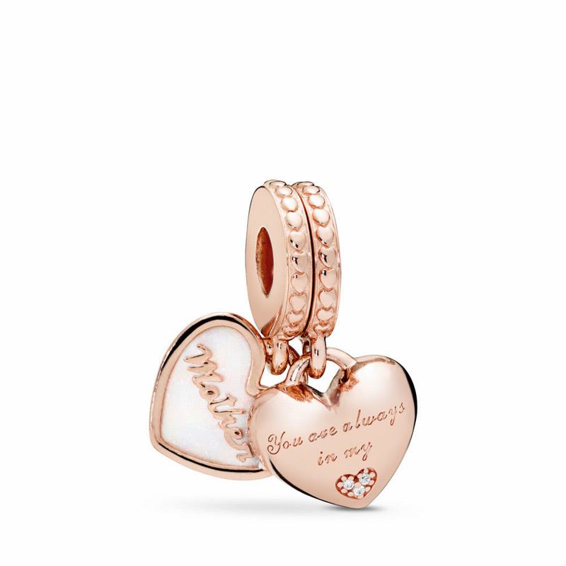 Pandora Australia Rose™ Mother & Daughter Hearts Dangle Charm | WZPVLN634